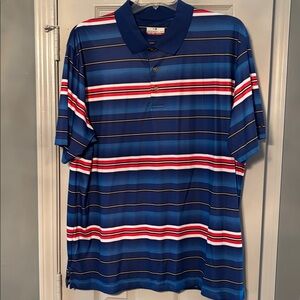 Grand Slam Red White & Blue Short Sleeve Polo Shirt